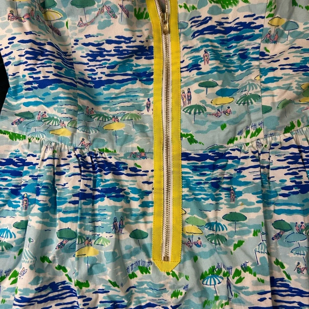 Lilly Pulitzer High Tide Toile Zip front dress size 8 - Picture 3 of 8